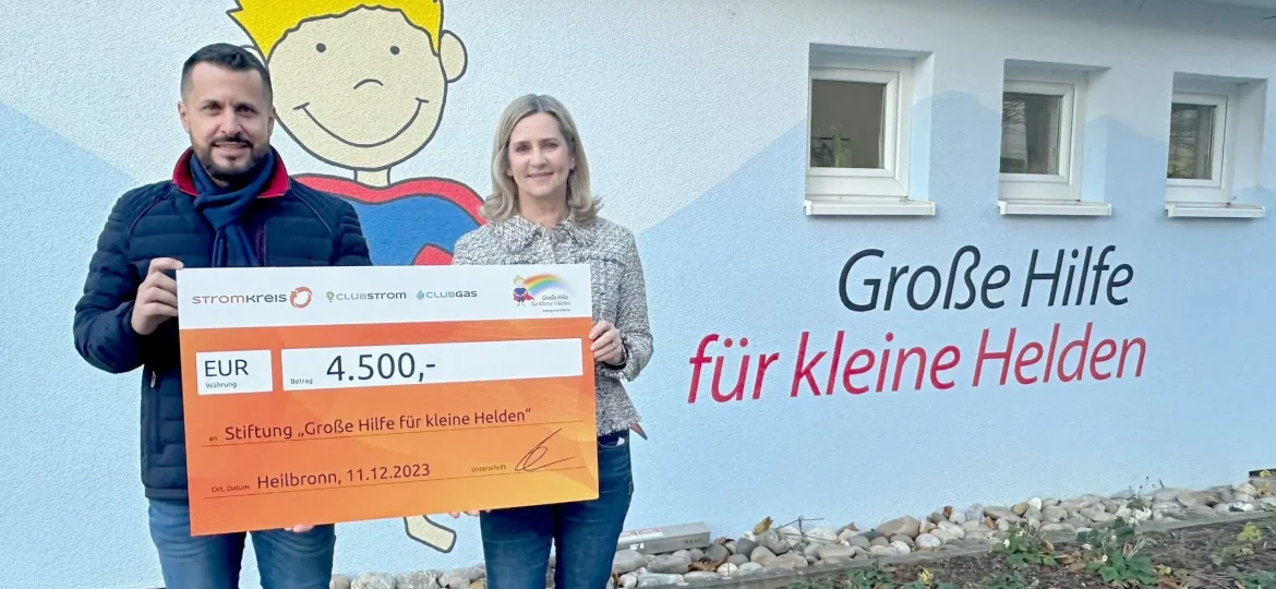 Spenden an Große Hilfe für kleine Helden Heilbronn