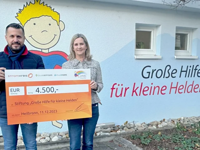 Spenden an Große Hilfe für kleine Helden Heilbronn